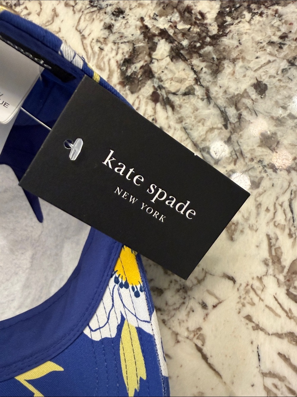 kate spade Blue Floral Baseball Cap ..wild blue iris ..nwt ..o/s - Picture 6 of 8